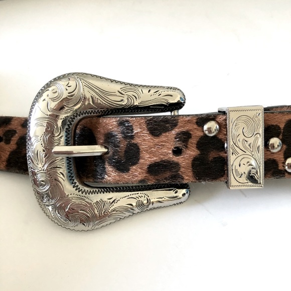 Western Belt Leopard Haircalf Leather - Picture 3 of 9